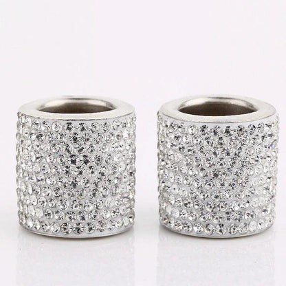 Universal Crystal Rhinestone Car Seat Headrest Ring Collars 2pc Set