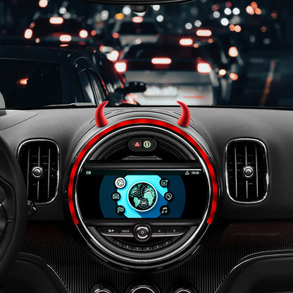 3D Devil Horn Car Interior Stickers – Fun Dashboard & Steering Wheel Decor