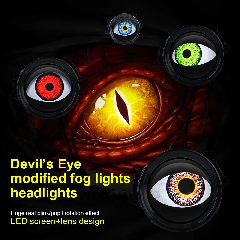 3-Inch Devil's Eye LED Headlight Retrofit Kit with Remote Control