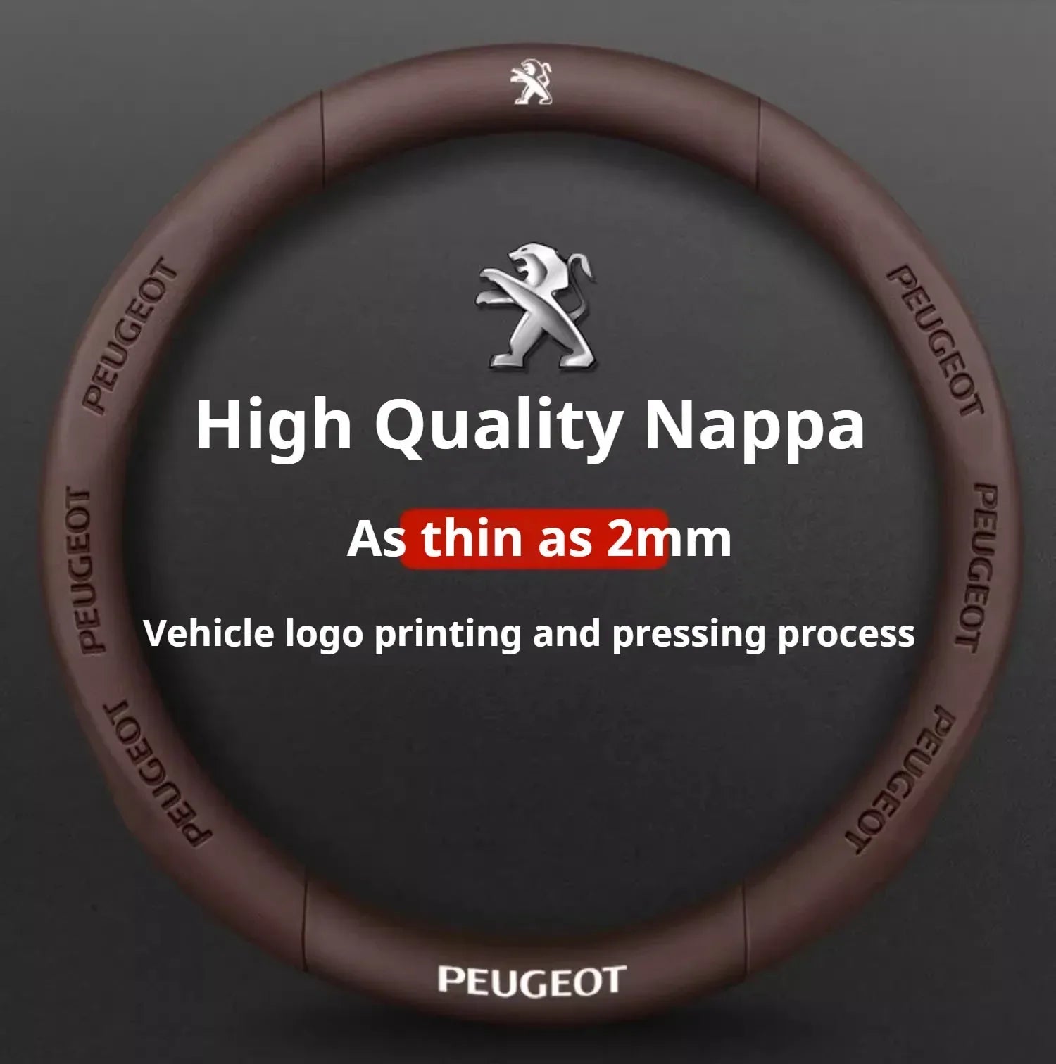 Peugeot Leather Steering Wheel Cover - D Type Black A
