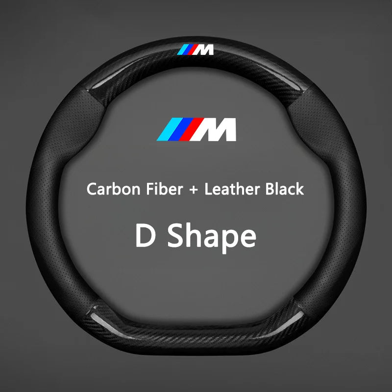 BMW M Sport Leather Steering Wheel Cover - D Shape / Black