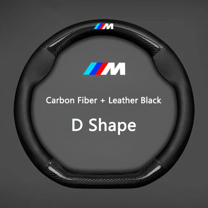 BMW M Sport Leather Steering Wheel Cover - D Shape / Black