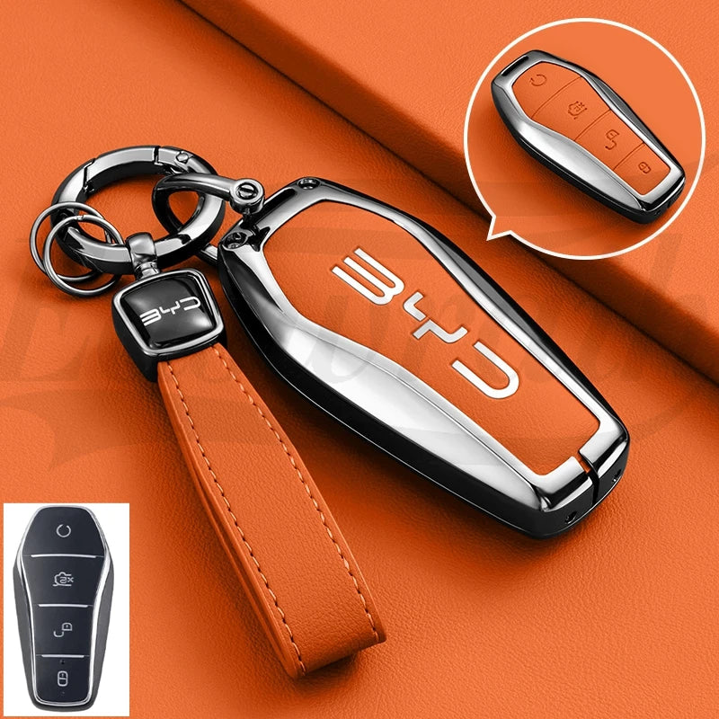 Leather Key Case Cover for BYD Song Plus Qin Han Tang Atto Dolphin