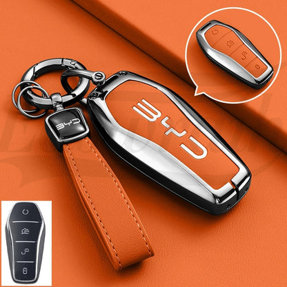 Leather Key Case Cover for BYD Song Plus Qin Han Tang Atto Dolphin