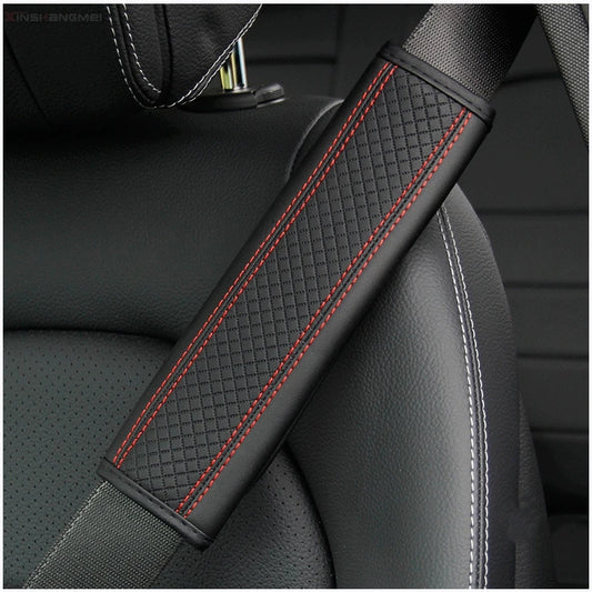 Leather Seat Belt Shoulder Pads – Breathable Safety Covers & Cushion Protection - 1