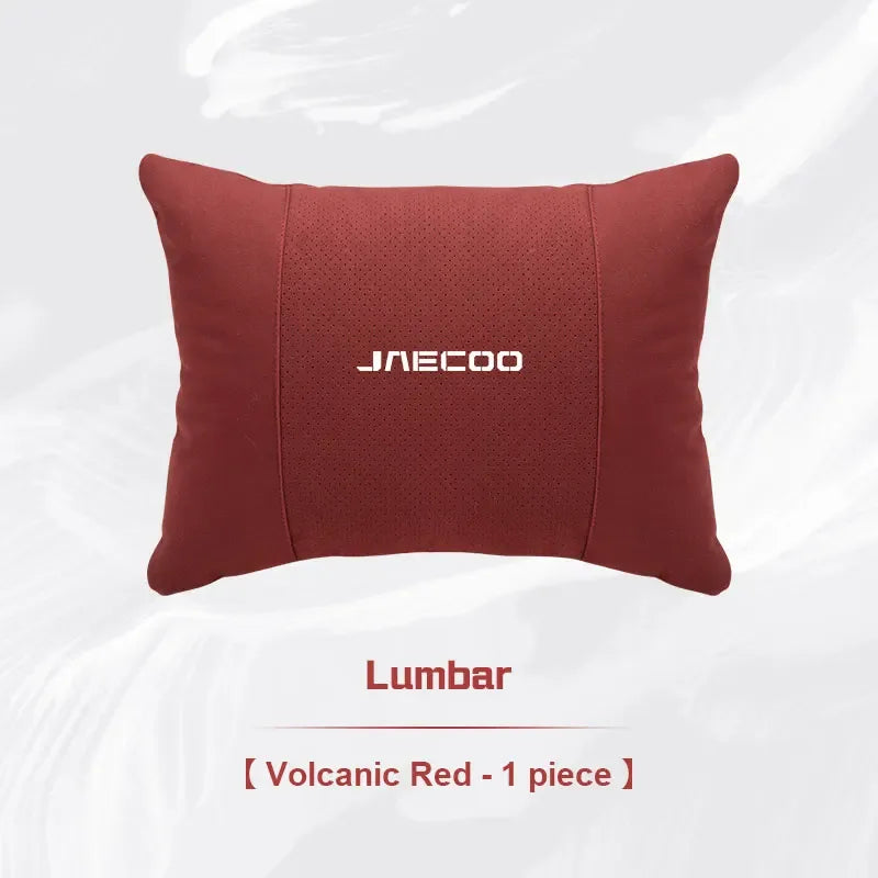 Jaecoo Breathable Suede Neck & Lumbar Support Pillow - lumbar red