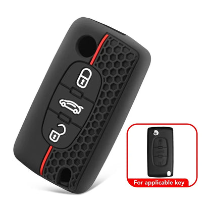 Citroen silicone flip key cover - side view
