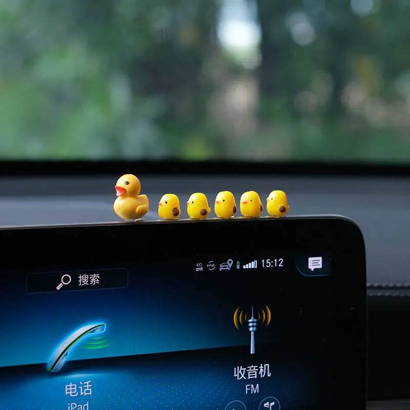 5pcs Mini Duck Car Ornaments – Dashboard & Rearview Mirror - B