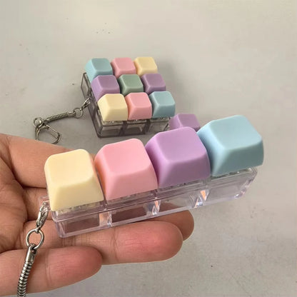 Decompression Keyboard Key Fidget Toy Anti-Stress Relief Keychain