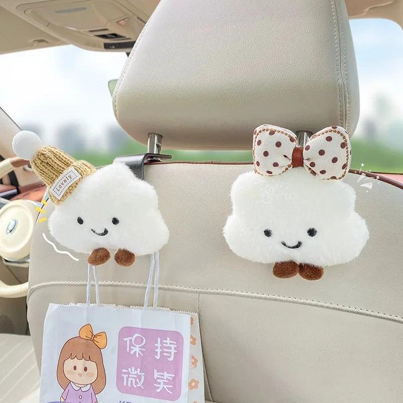 2pcs Cloud Car Seat Back Hook Organizer Multi-Purpose Headrest Hanger