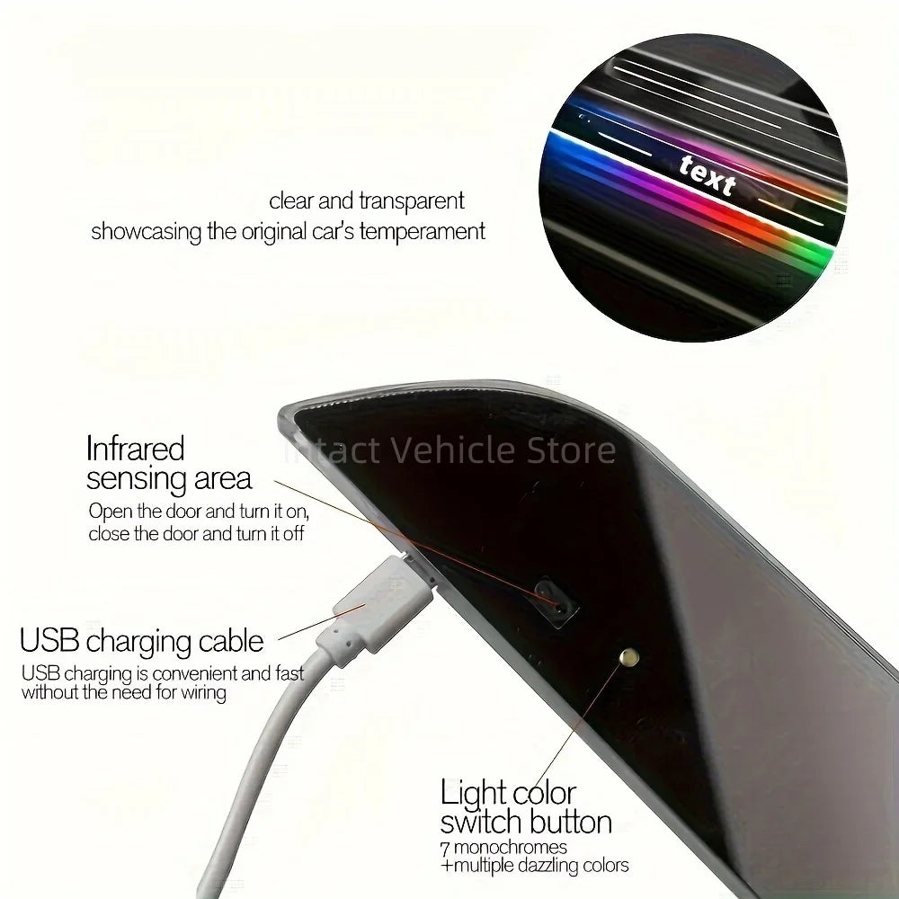 LED Door Sill Light Logo Projector Lamp with USB Power