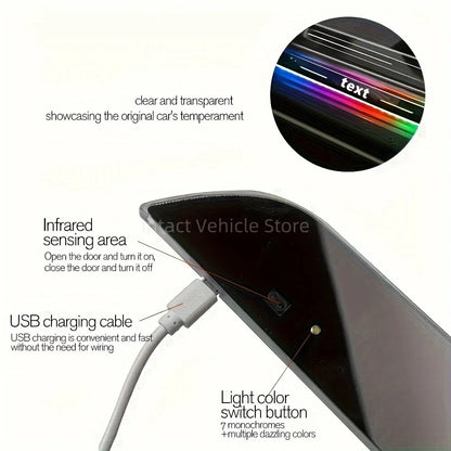 LED Door Sill Light Logo Projector Lamp with USB Power