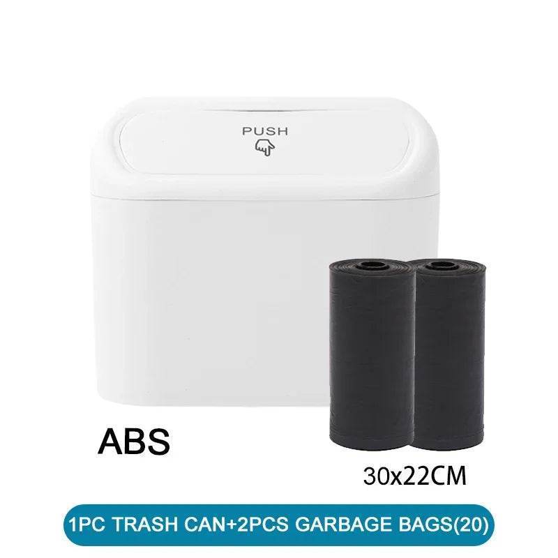 Leak-Proof Car Trash Can with Lid – Includes 60 Garbage Bags - 1pcs garbage bag
