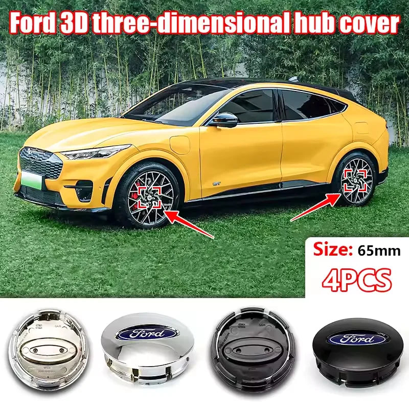 4PC 65mm Ford Wheel Center Hub Caps