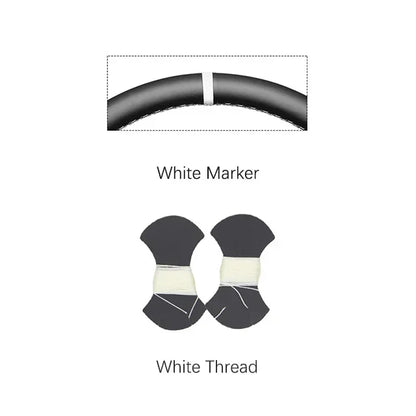 GMC Hand-Stitched Steering Wheel Cover - Round Shape / White Marker