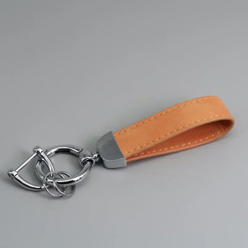 Custom Laser Engraved Suede Leather Keychain - Personalized Logo