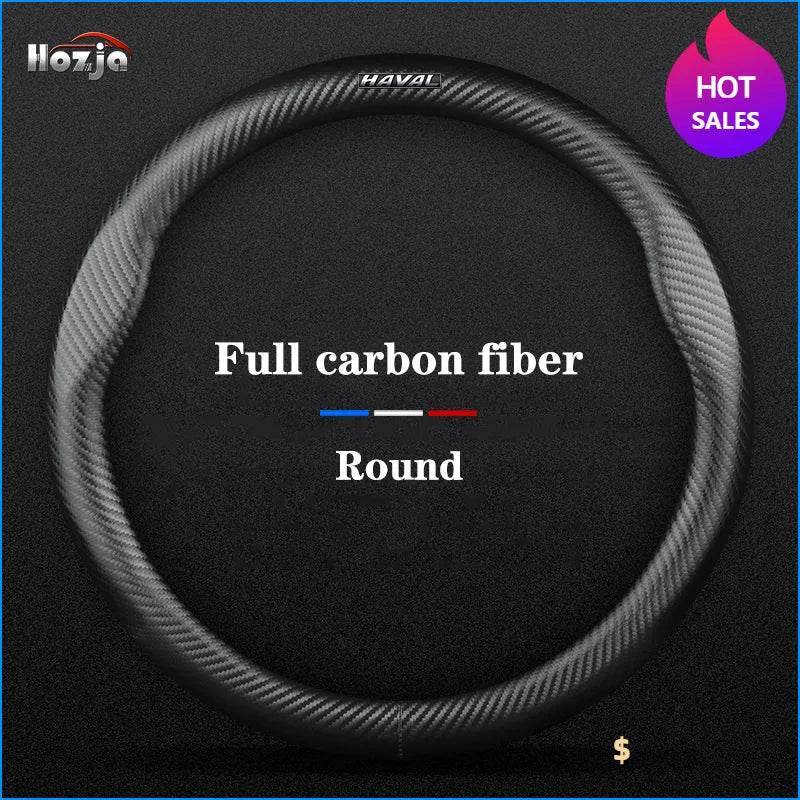 Haval Carbon Fiber Leather Steering Wheel Cover - Type D Red