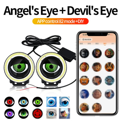 3.5-Inch RGB LED Angel Eyes Halo Ring Fog Lamp with 32/82 Modes