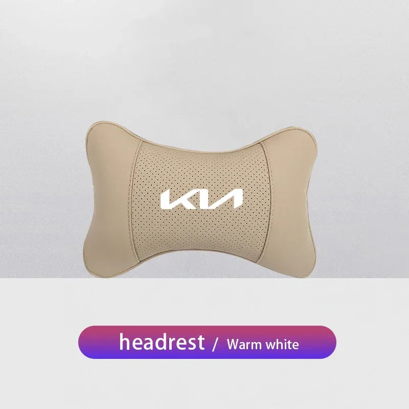 KIA Car Headrest & Lumber Support Pillow - Beige Headrest