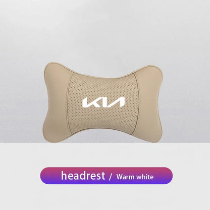 KIA Car Headrest & Lumber Support Pillow - Beige Headrest