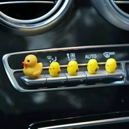 5pcs Mini Duck Car Ornaments – Dashboard & Rearview Mirror - A