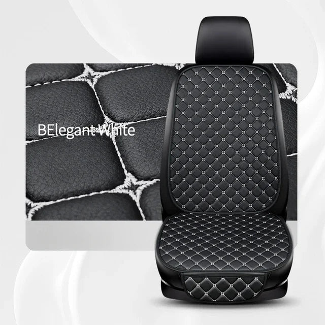 Leather Car Seat Cover – Wear-Resistant, Universal Four Seasons Cushion - 1pc Black and red