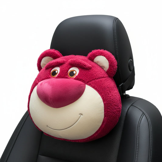 Strawberry Bear Car Headrest and Lumbar Pillow