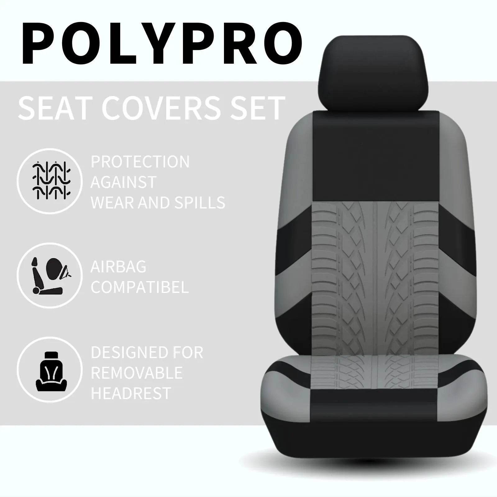 Universal Full Car Seat Covers - Y33376-BEIGE-4PCS