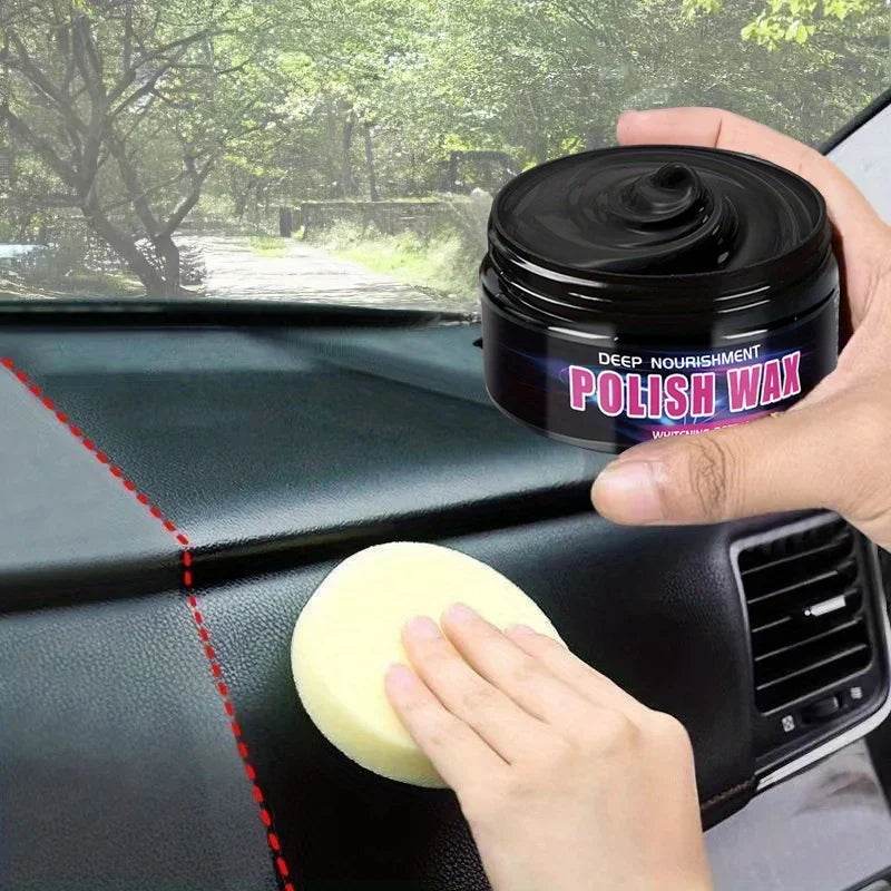 Universal Leather & Plastic Repair Polishing Wax – Interior Reconditioning Cream for Car Leather, Plastic & Rubber Care - 80g