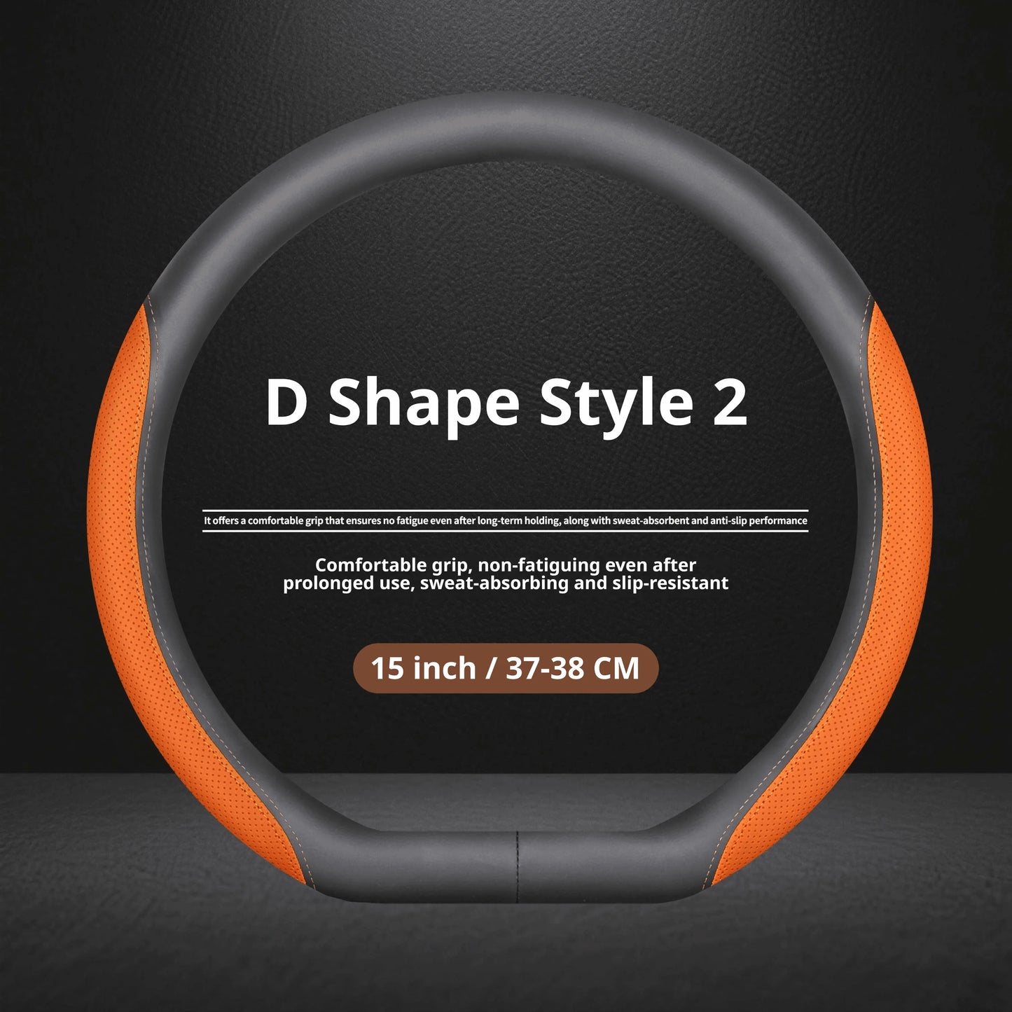 Jetour Nappa Leather Steering Wheel Cover - D Shape / Style 2