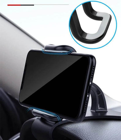 360° Rotatable Car Phone Holder – Universal Dashboard & Windshield Mount Stand - 