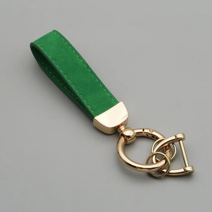 Custom Laser Engraved Suede Leather Keychain - Personalized Logo