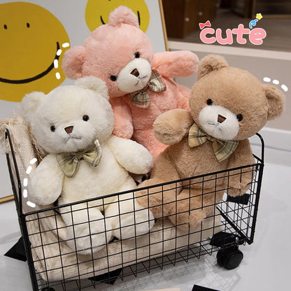 Teddy Bear Plush Toy – Kawaii Bow Tie Hug Doll
