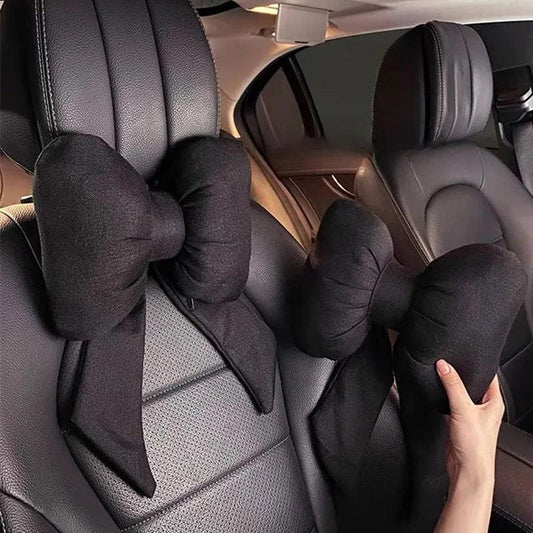 Butterfly Bow Tie Cotton Linen Car Neck Pillow Head Restraint