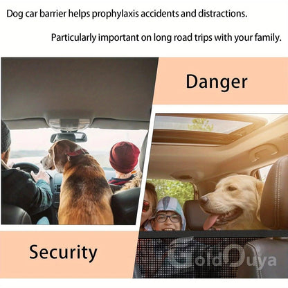 21x21" Adjustable Car Dog Barrier Net - Mesh Pet Fence Backseat