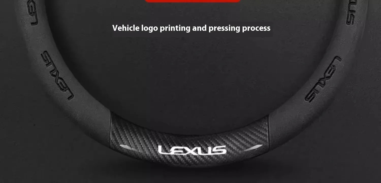 Lexus ES RX NX IS GS Suede Carbon Fiber Steering Wheel Cover - Ventilate Carbon