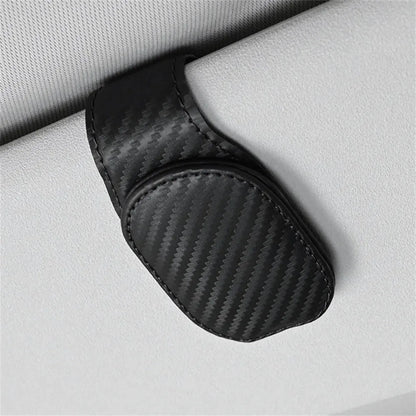 Magnetic Leather Car Visor Sunglasses Holder