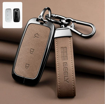 Zinc Alloy Leather Key Case Cover For Geely Galaxy EX5 E5 L6 L7