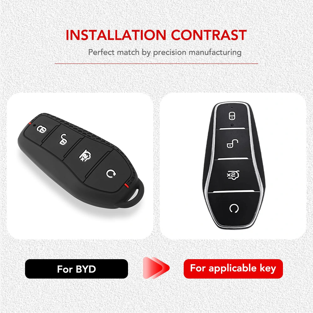 BYD Silicone Key Case with Chain — Atto 3, Dolphin, Han EV