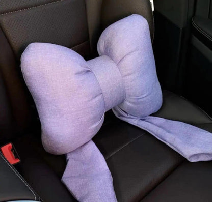 Butterfly Bow Tie Cotton Linen Car Neck Pillow Head Restraint