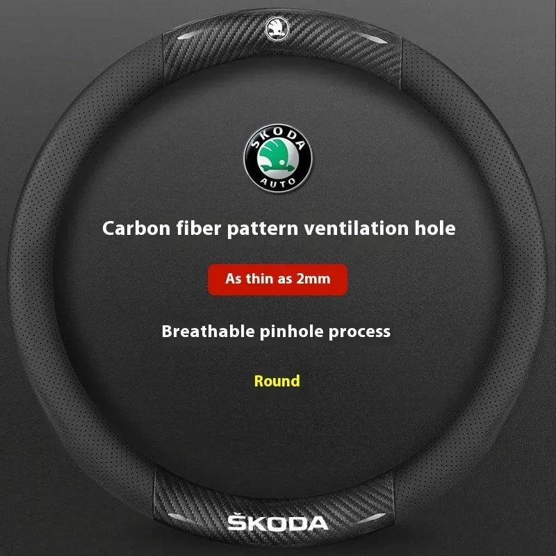 Skoda Kodiaq Octavia Superb Carbon Fiber Steering Wheel Cover - O Carbon Ventilate