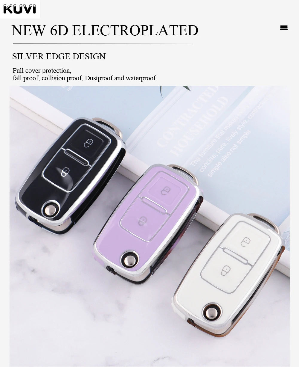 VW Polo, Golf MK4–MK6 & Passat TPU Key Case — 2 or 3 Button