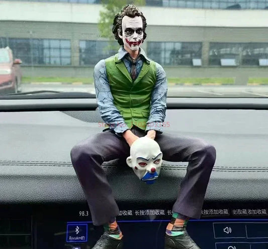 Heath Ledger Joker Action Figure – 24cm Sitting Model with Green Suit & Mask | Car or Desktop Decoration