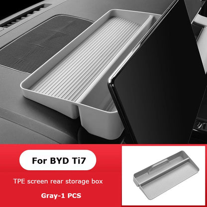BYD Ti7 Behind-Screen Dashboard Storage Box - TPE Screen Gray