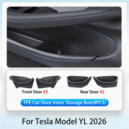 Tesla Model Y Juniper 2025+ TPE Door Storage Tray Set Front & Rear