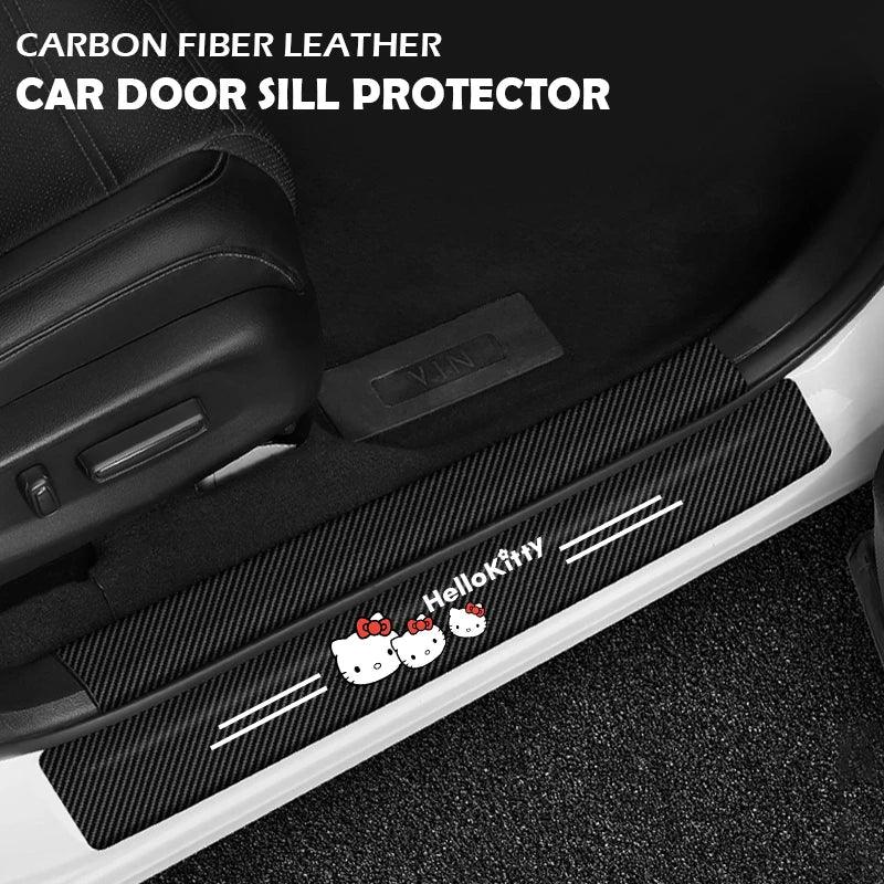 Hello Kitty Leather Car Door Sill Protector Anti-Scratch Stickers