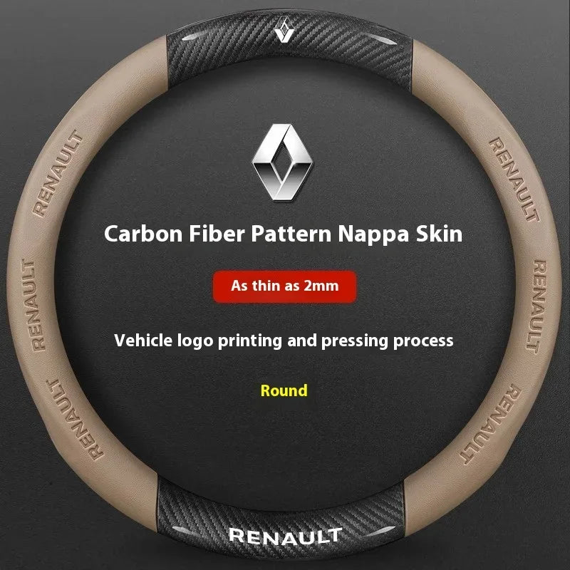 Renault Carbon Fiber Steering Wheel Cover - O Carbon Beige