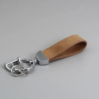 Custom Laser Engraved Suede Leather Keychain - Personalized Logo