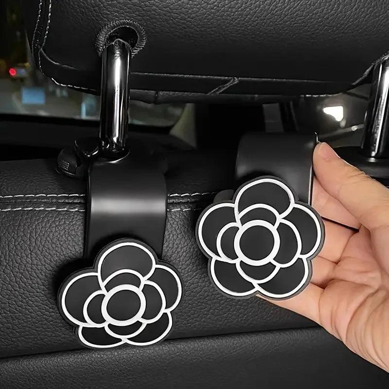 2Pack Camellia Car Headrest Hook Storage Organizer Food Bag Hanger