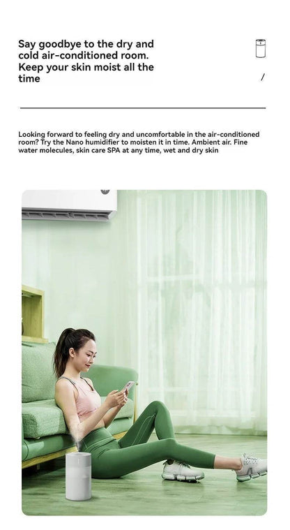 Portable USB Humidifier Diffuser with LED Light for Car & Home 260ML - White